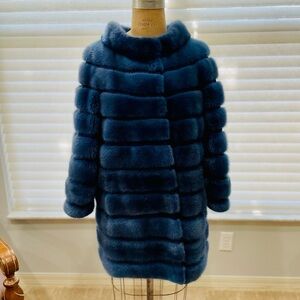 Saga Furs mink, sapphire blue collar Jacket